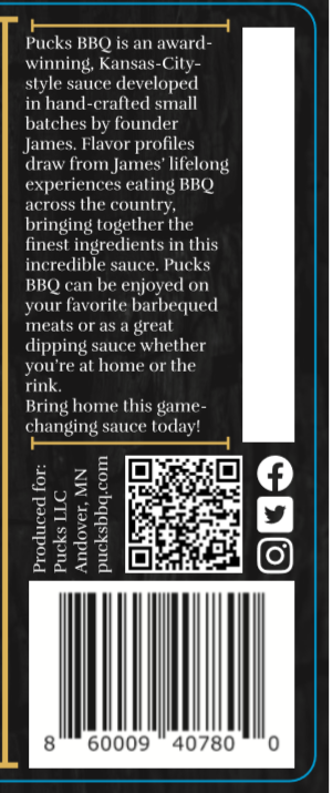 Puck's Regulation - Sweet & Smokey BBQ Sauce 12 oz.